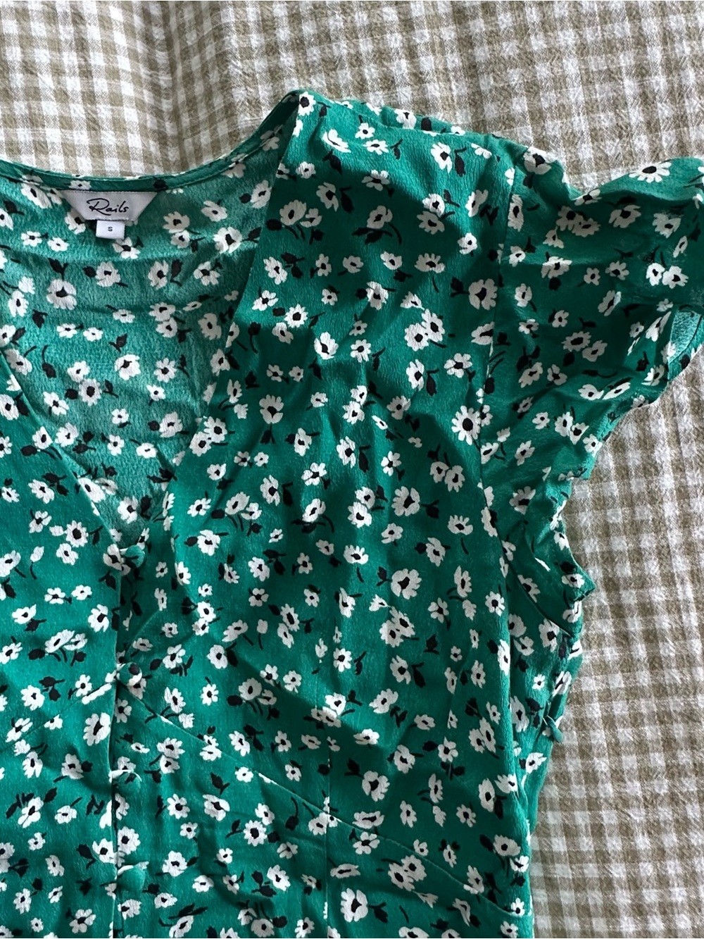 Rails Green Floral Button-Front Dress